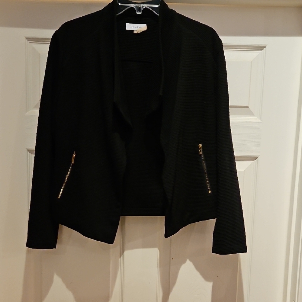 Calvin Klein Black Open-Front Blazer